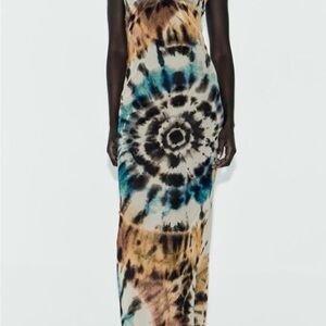 Zara Multicolor Tie-Dye Maxi Dress